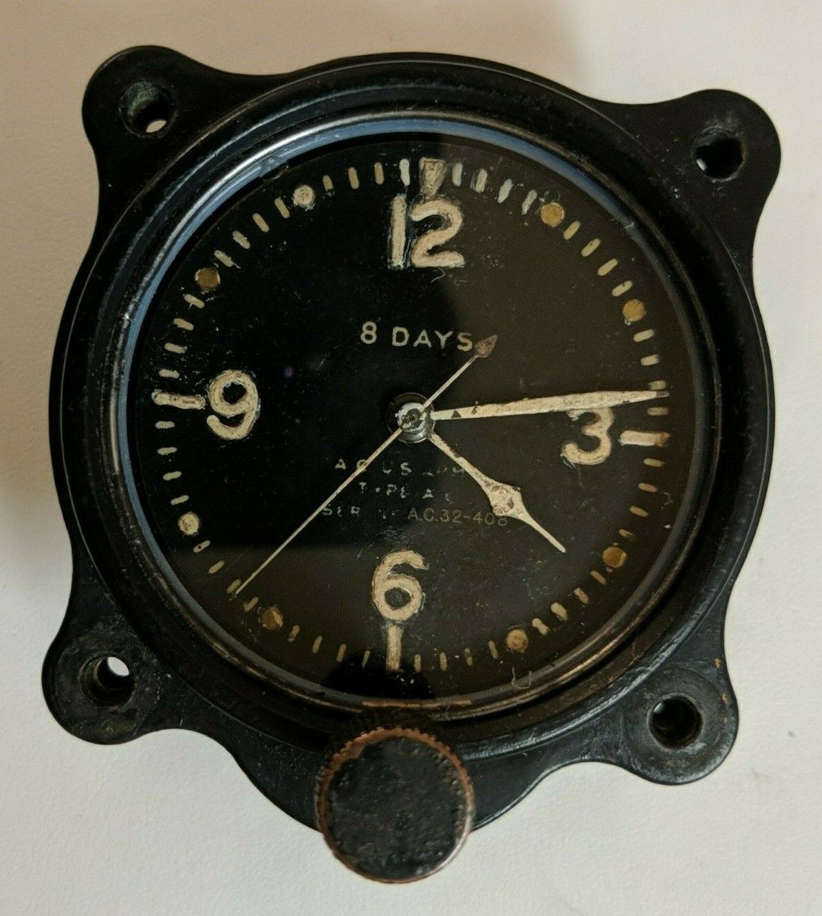 Vintage Elgin 8 Day Military Aircraft Clock Model 562 Runs Good For Sale 